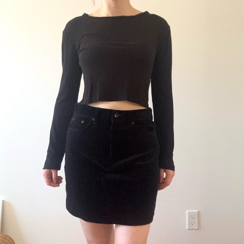 Black Rag and Bone Velvet Skirt